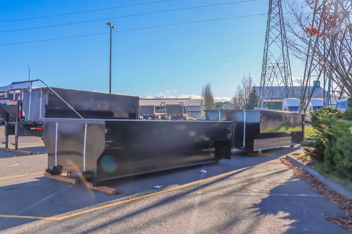Roll-off dumpster ready for waste disposal at job site for Roll Off Dumpster Rental in Temple City